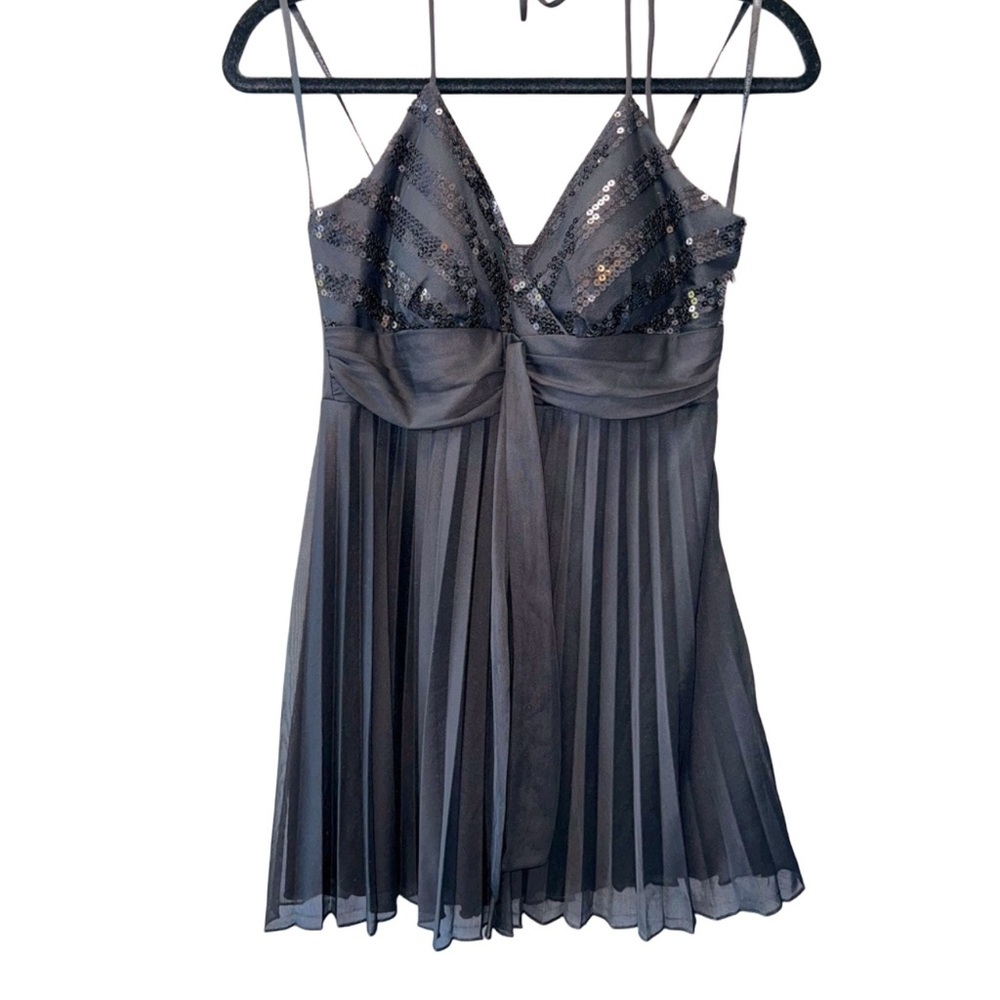 Rampage Y2K Black Sequin Pleated Top Size Small